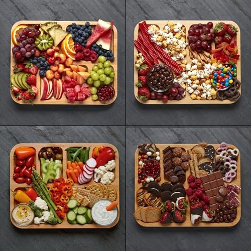 Farberware Build-a-Board Cutting Board with Compartments and Clear Locking Lid for Charcuterie, Snacks, and More-Make it. Take it. Enjoy it, 11x14 Inch, Bamboo - Image 9