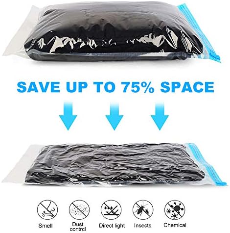 Compression Bags - Travel Accessories - 10 Pack Space Saver Bags - No Vacuum or Pump Needed - Vacuum Storage Bags for Travel Essentials - Home Packing-Organizers (Blue) - Image 3