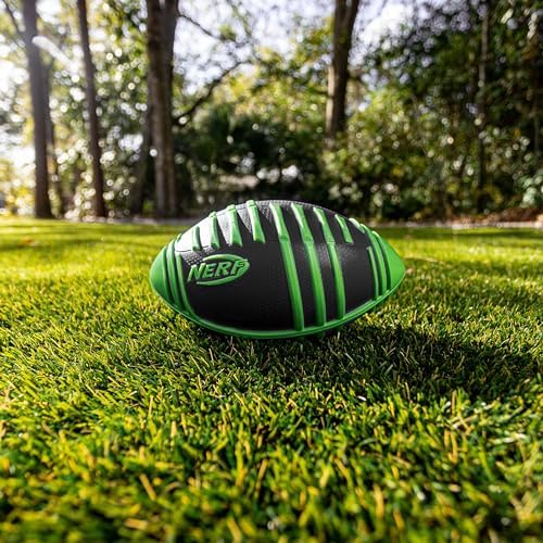 Nerf Weather Blitz Kids Foam Football - Youth Weatherproof Soft Foam Ball - Indoor + Outdoor Football for Kids - Small Junior Foam Football - 9" Inch Youth Sized Football - Green - Image 4